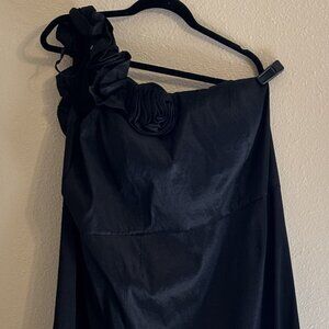 Plus Size (3X) black cocktail dress, off the shoulder.